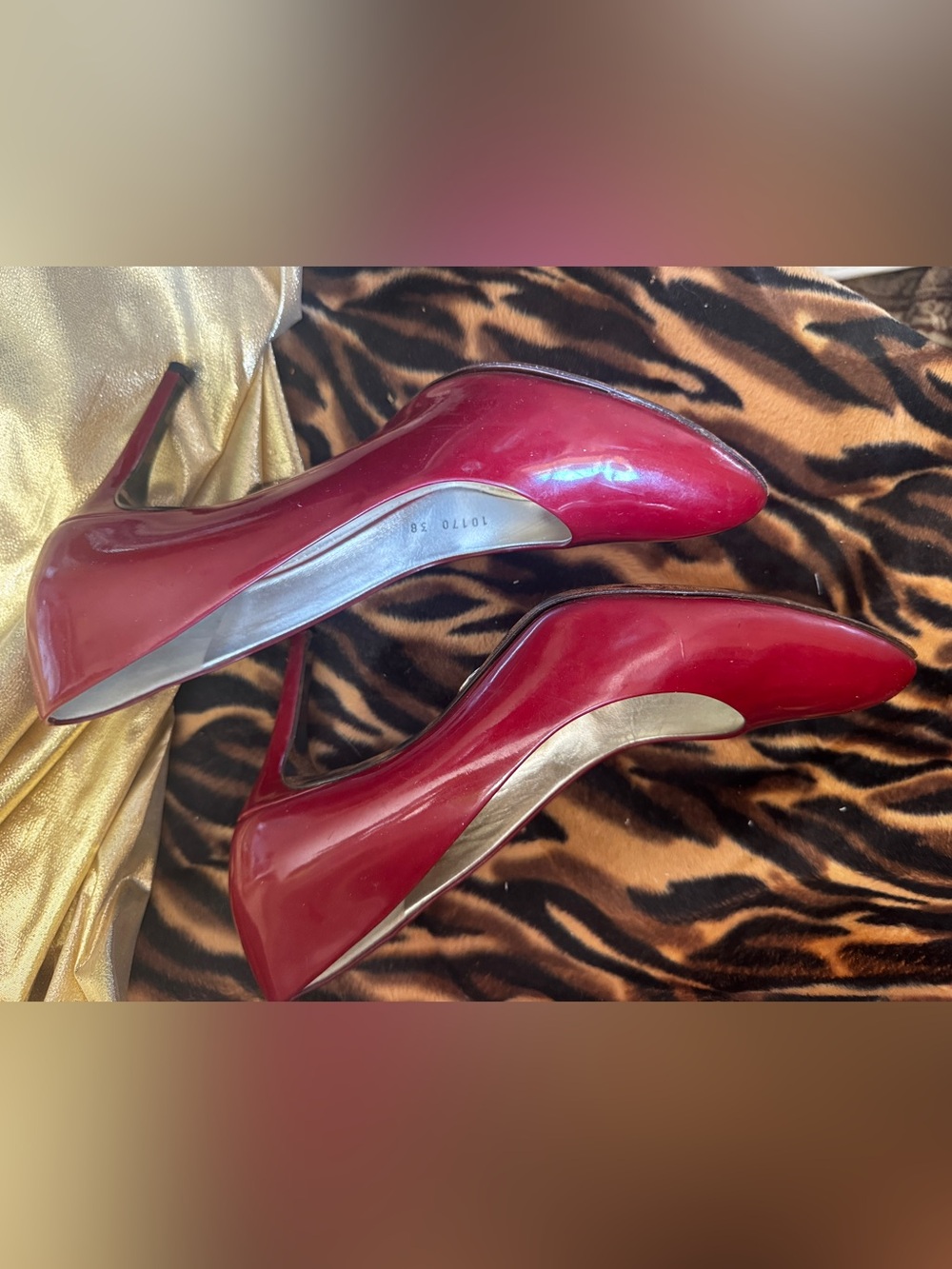 Dolce & Gabbana Burgundy Patent Pointed-Toe Pumps - Picture 5 of 7